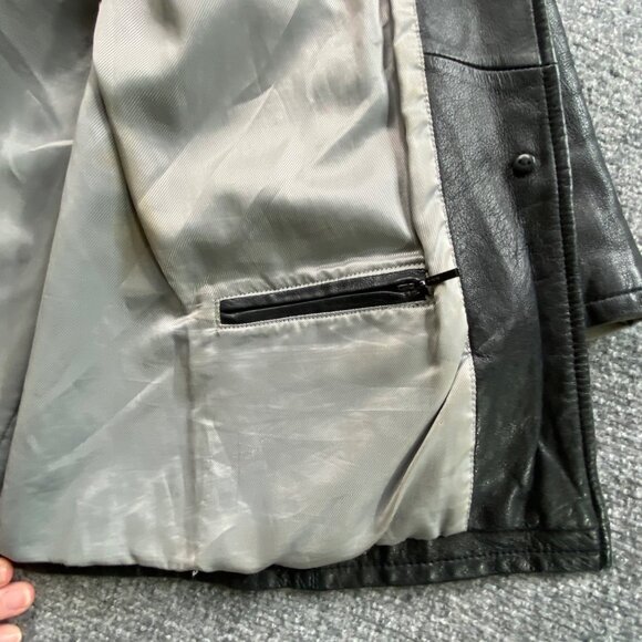 Pelle Studio By Wilsons Leather Jacket Womens Black XL Button Mid Long Classic - Picture 5 of 16